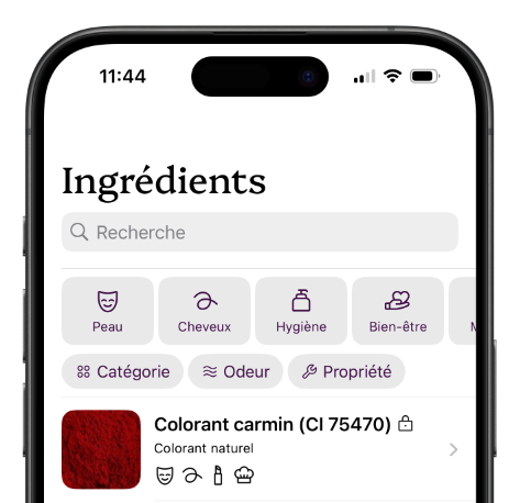 Ingredients app screenshot